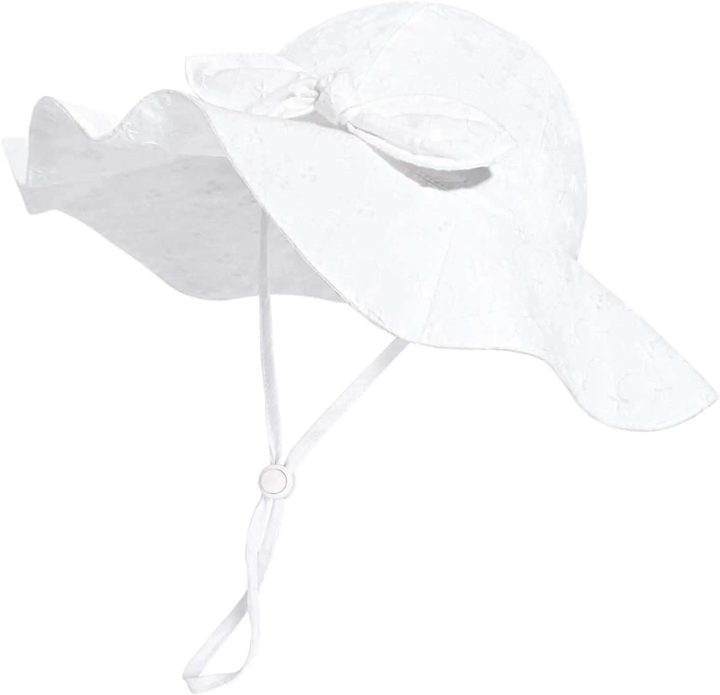 Baby Girl Sun Hat with UPF 50  Outdoor Adjustable Beach Hat with Wide Brim Bucket Hats
