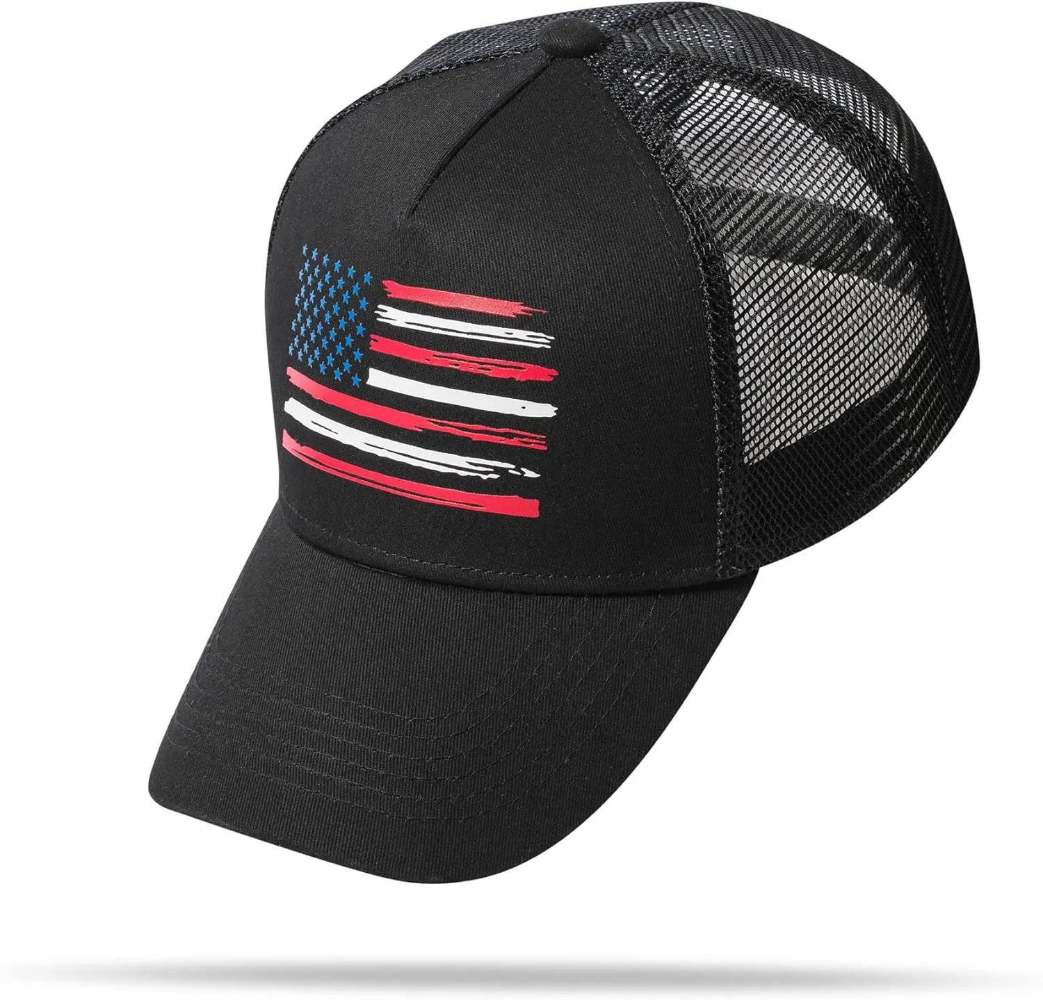 Baseball Cap, American Flag Trucker Hat for Men Women, Breathable Adjustable Fit Outdoor Mesh Snapback Hats