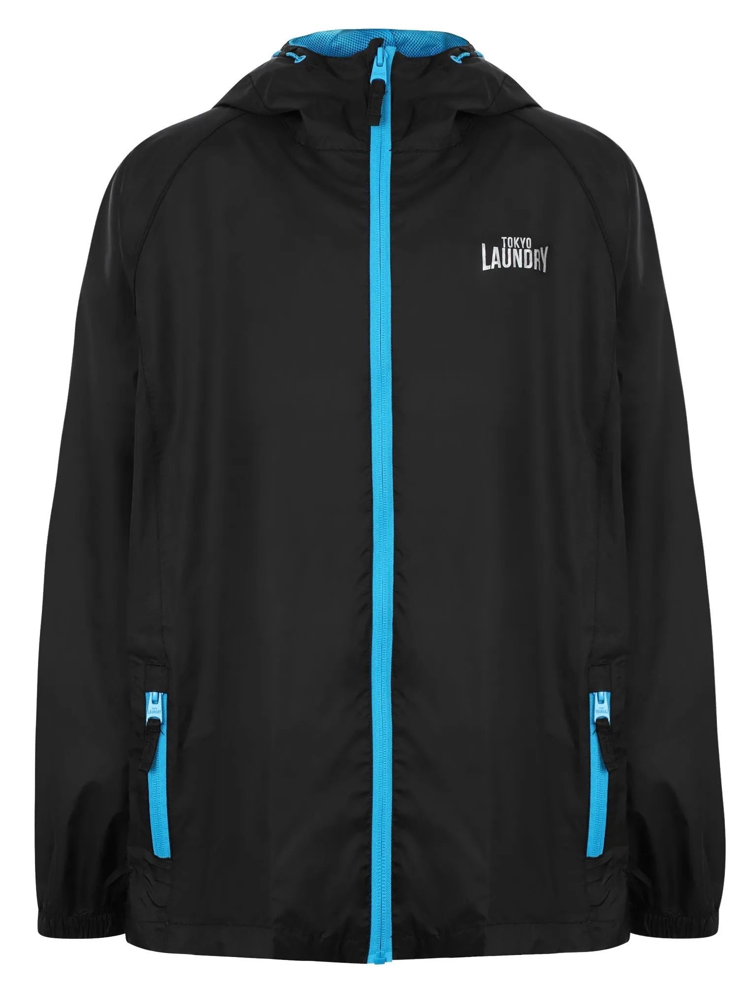 Boys K-Conroy Packaway Windbreaker Jacket in Black - Tokyo Laundry Kids