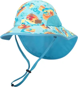 Boys Sun Hat with Neck Flap for Toddler Kids UPF 50  Summer Beach Play Hat