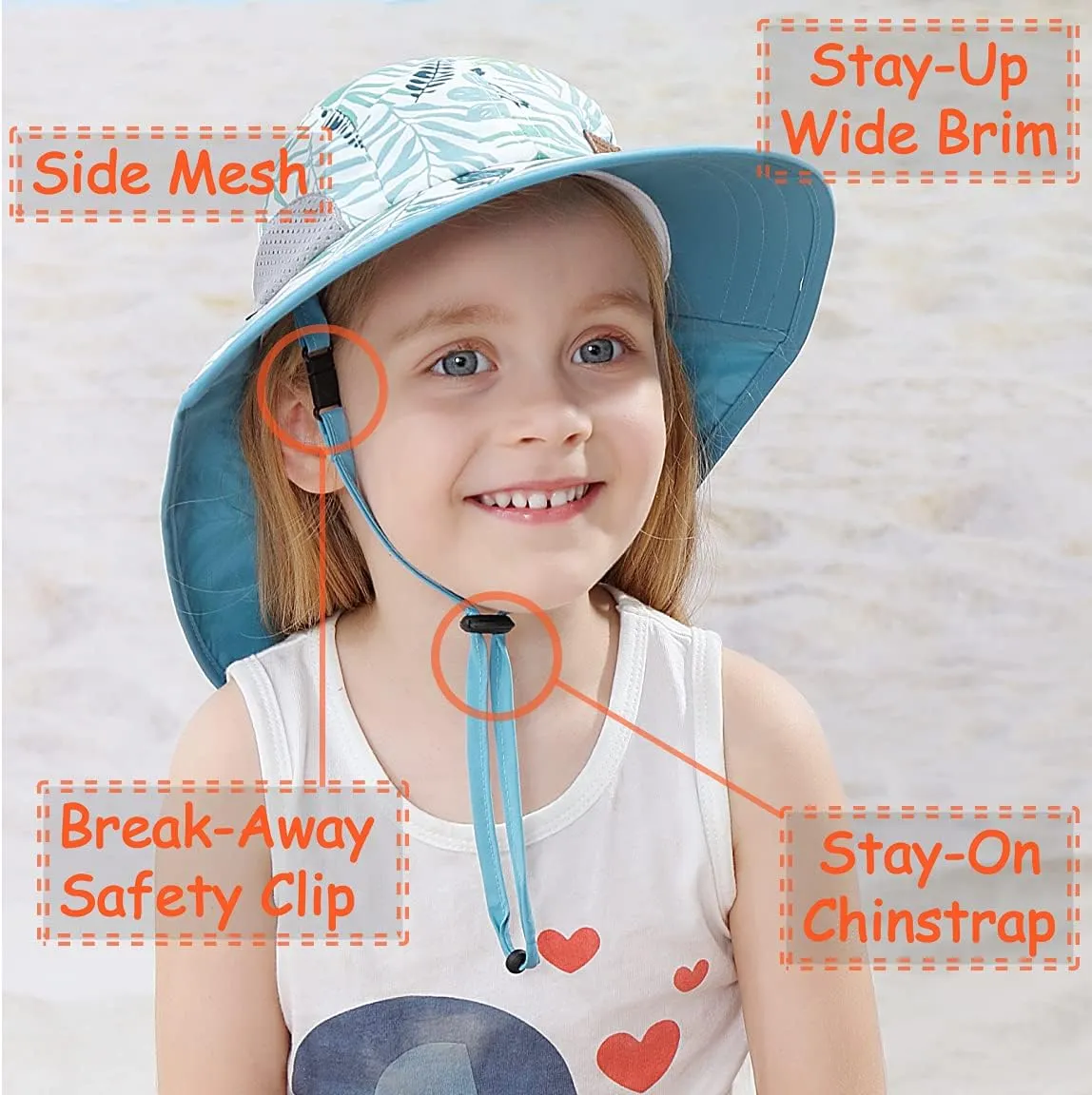 Boys Sun Hat with Neck Flap for Toddler Kids UPF 50  Summer Beach Play Hat
