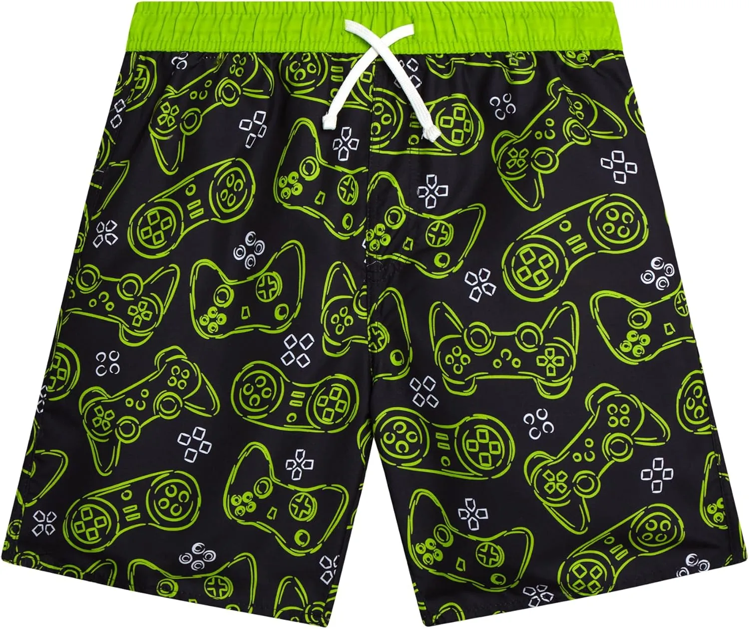 Boys Swim Trunks - Quick Dry Sun Protection Board Shorts with Breathable Mesh Lining and Drawstring Waist (Sizes: 8-18)