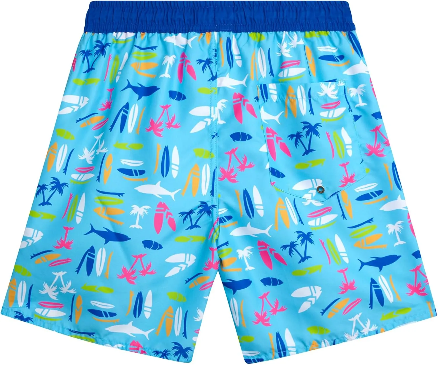 Boys Swim Trunks - Quick Dry Sun Protection Board Shorts with Breathable Mesh Lining and Drawstring Waist (Sizes: 8-18)
