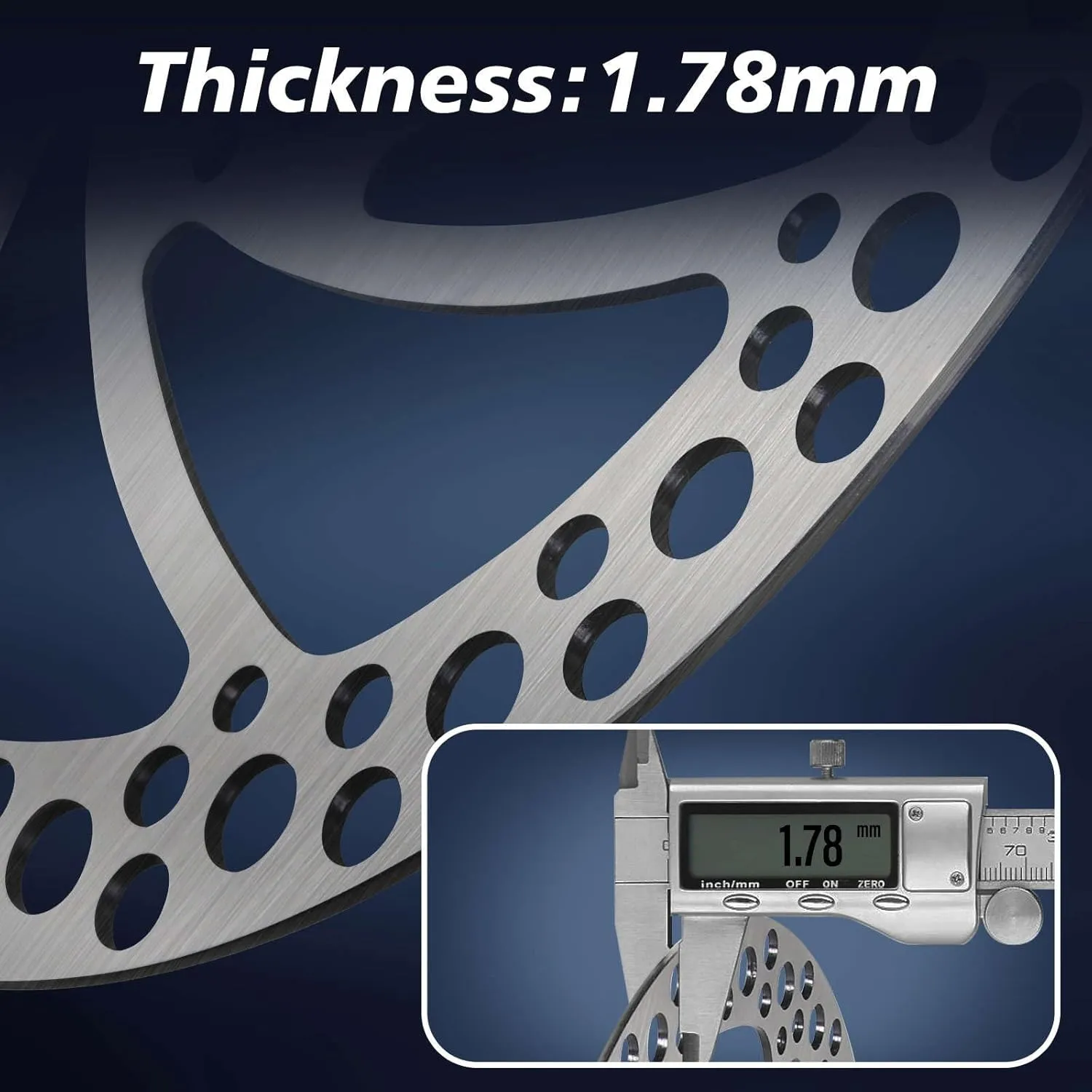 BUCKLOS 140mm 160mm 180mm 203mm MTB Disc Brake Rotor with 6 Bolts, Bicycle Brakes Stainless Steel Rotors M5 Screws, Opposite Hole Distance 44mm, fit Mountain Road Bikes MTB BMX