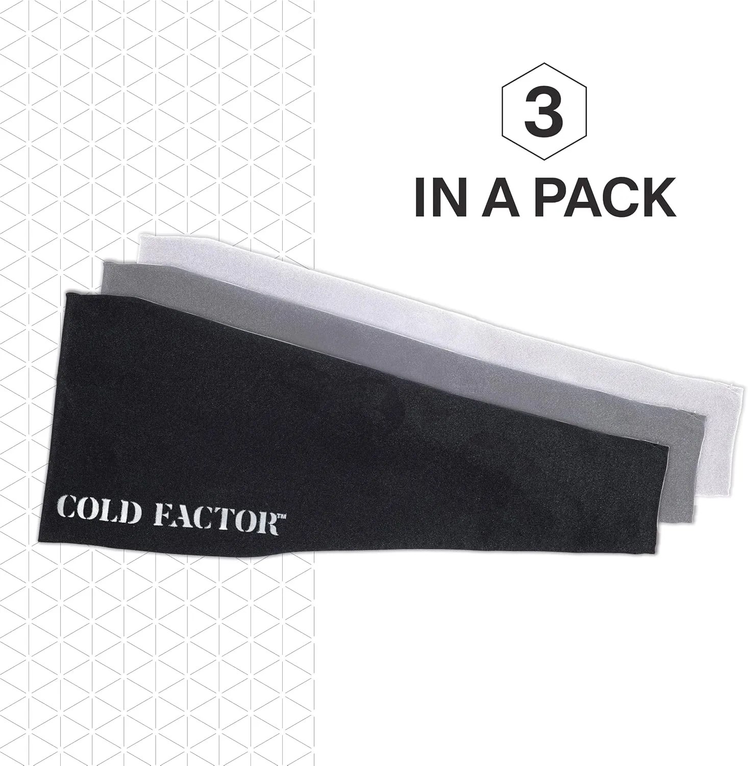 COLD FACTOR Instant Cooling Headband 3 Pack | Advanced Evaporative Comfort for Sports & Outdoor | UPF 50  Protection | Long-Lasting Coolness | Ideal for Fitness, Hiking, Yoga, & Running