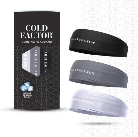 COLD FACTOR Instant Cooling Headband 3 Pack | Advanced Evaporative Comfort for Sports & Outdoor | UPF 50  Protection | Long-Lasting Coolness | Ideal for Fitness, Hiking, Yoga, & Running