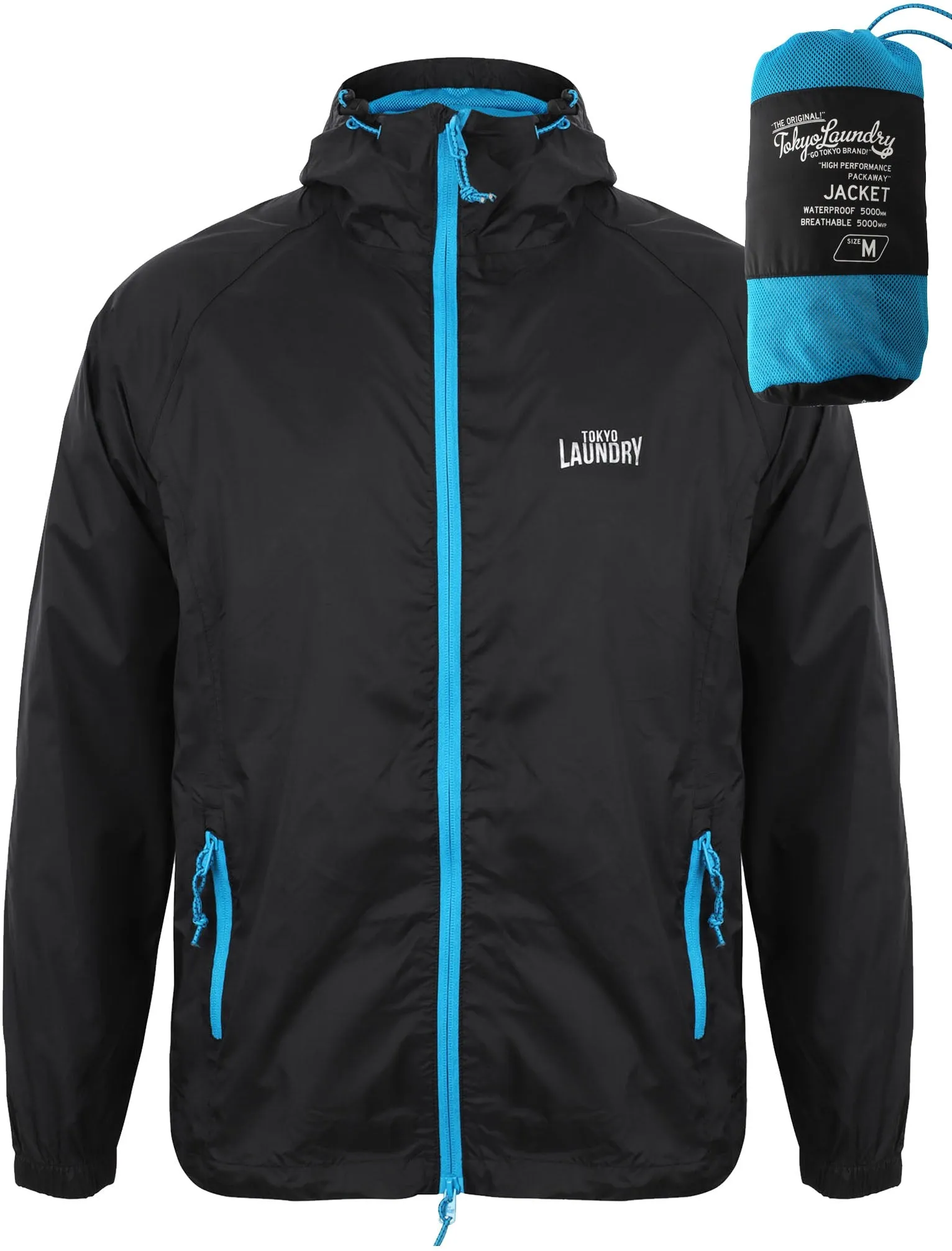 Conroy High Performance Packaway Windbreaker Jacket in Black - Tokyo Laundry