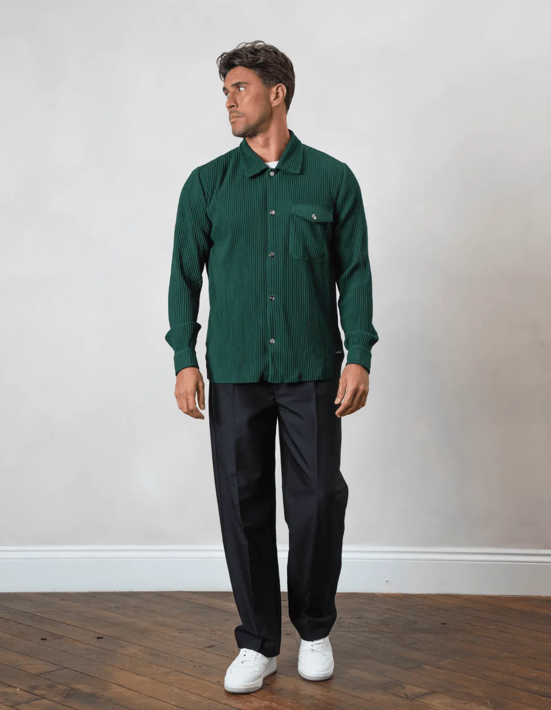 Dark Green Pleated Jacket