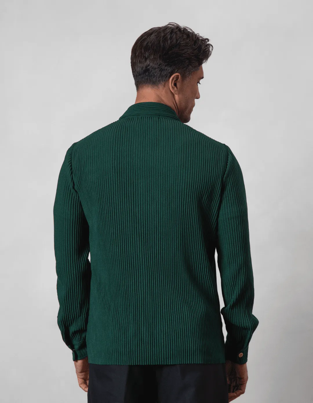 Dark Green Pleated Jacket