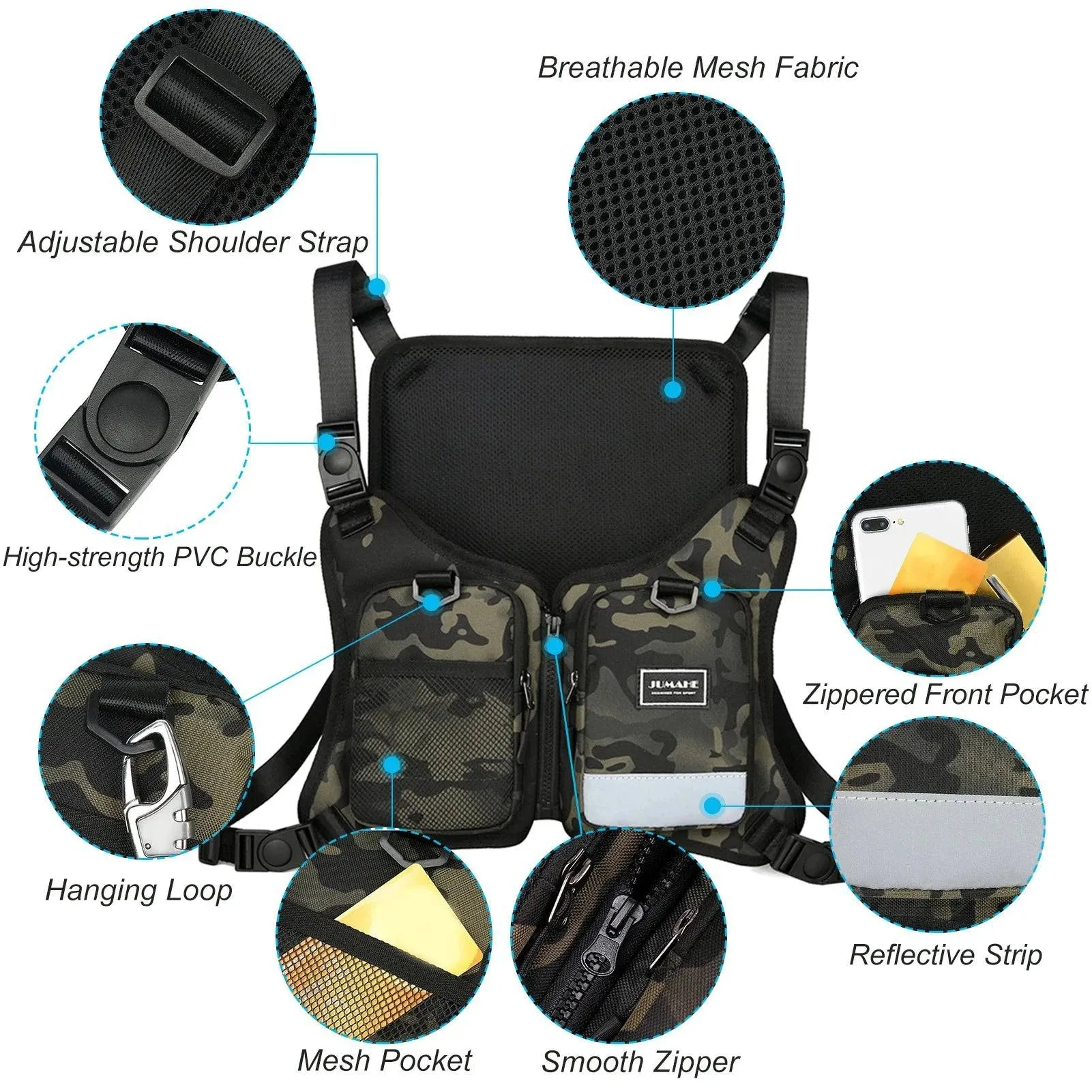 Fly Fishing Vest Lightweight Breathable Outdoor Fishing Vest Jacket Chest Pack Fishing Accessories For Fishing Outdoor Hiking