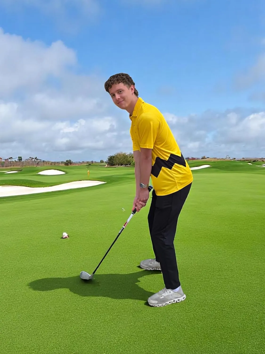 Funny Parody Golf Polo Shirt ??Fun Movie Performance Quick Dry UPF Sun Protection Moisture Wicking Casual Wear Shocker Golf