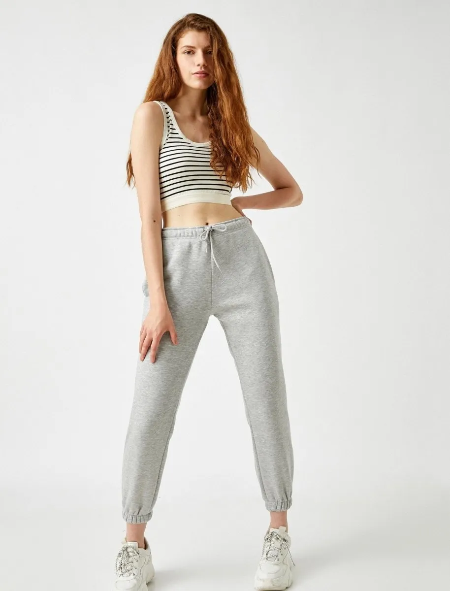 Girlfriend Jogger in Light Gray