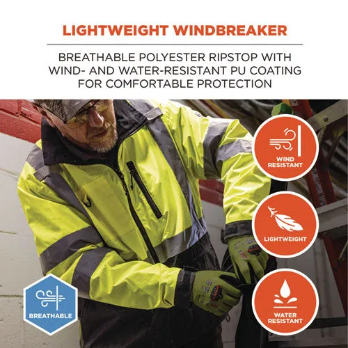 Glowear 8351 Class 3 Hi-vis Windbreaker Water-resistant Jacket, 5x-large, Orange, Ships In 1-3 Business Days