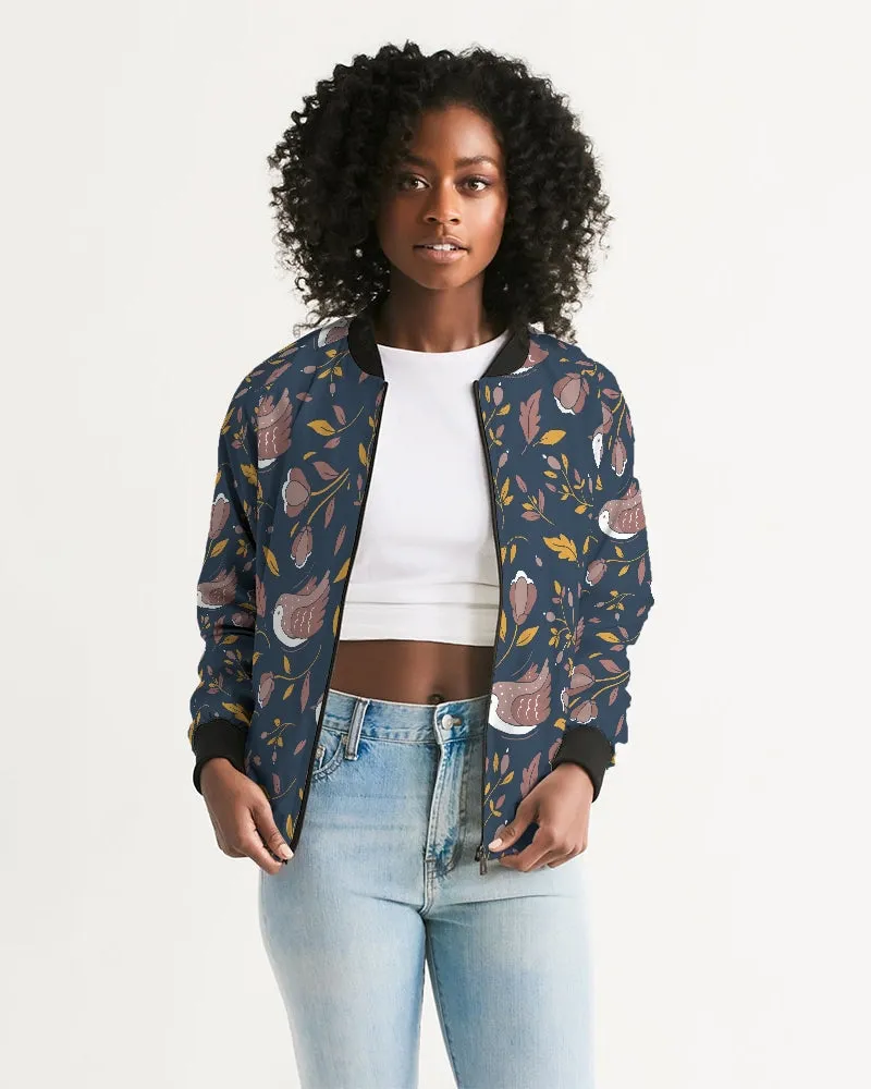 Golden Autumn Women's Bomber Jacket