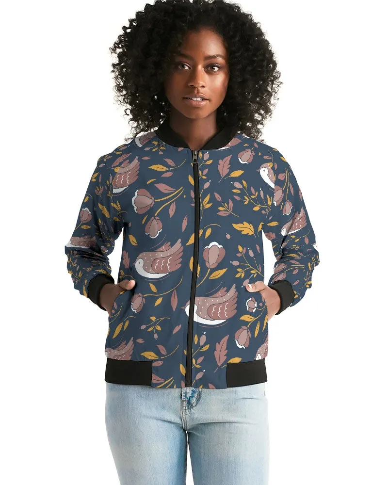 Golden Autumn Women's Bomber Jacket