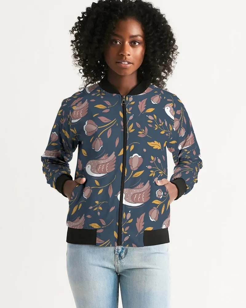 Golden Autumn Women's Bomber Jacket