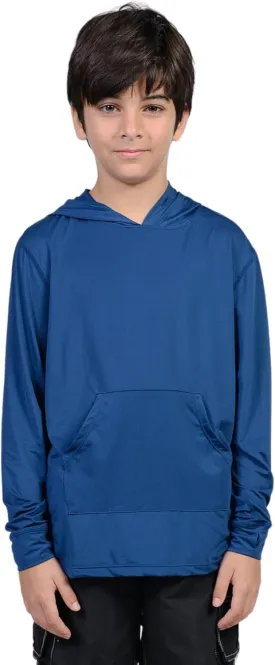INGEAR Boys' Rash Guard Long Sleeve UPF 50  UV Protection Swim Shirt, Hooded Sun Shirt, Quick Dry Fishing Shirt for Kids