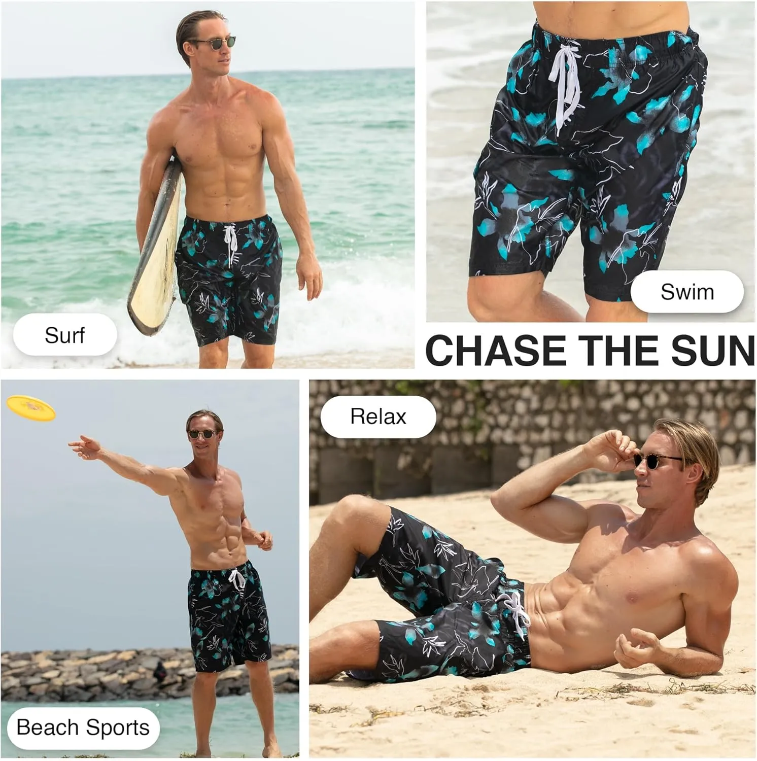 Kanu Surf Flex Men's Swim Trunks Quick-Dry Bathing Suit Men, 9" Inseam (Regular & Extended Sizes)