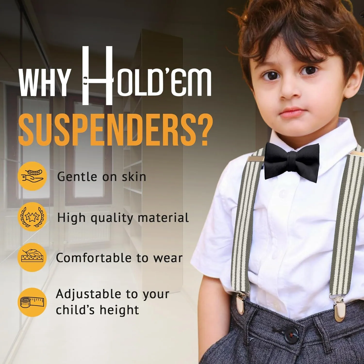 Kids and Baby Elastic Adjustable Solid Color Suspenders (Available in 3 sizes and 27 colors)