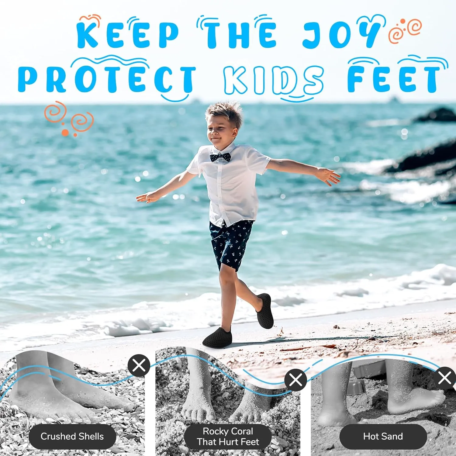 Kids Boys Girls Swim Water Shoes, Toddler Kids Swim Water Shoes Non-Slip Quick Dry Beach Shoes,Barefoot Sports Shoes Aqua Socks for Beach Outdoor Sports
