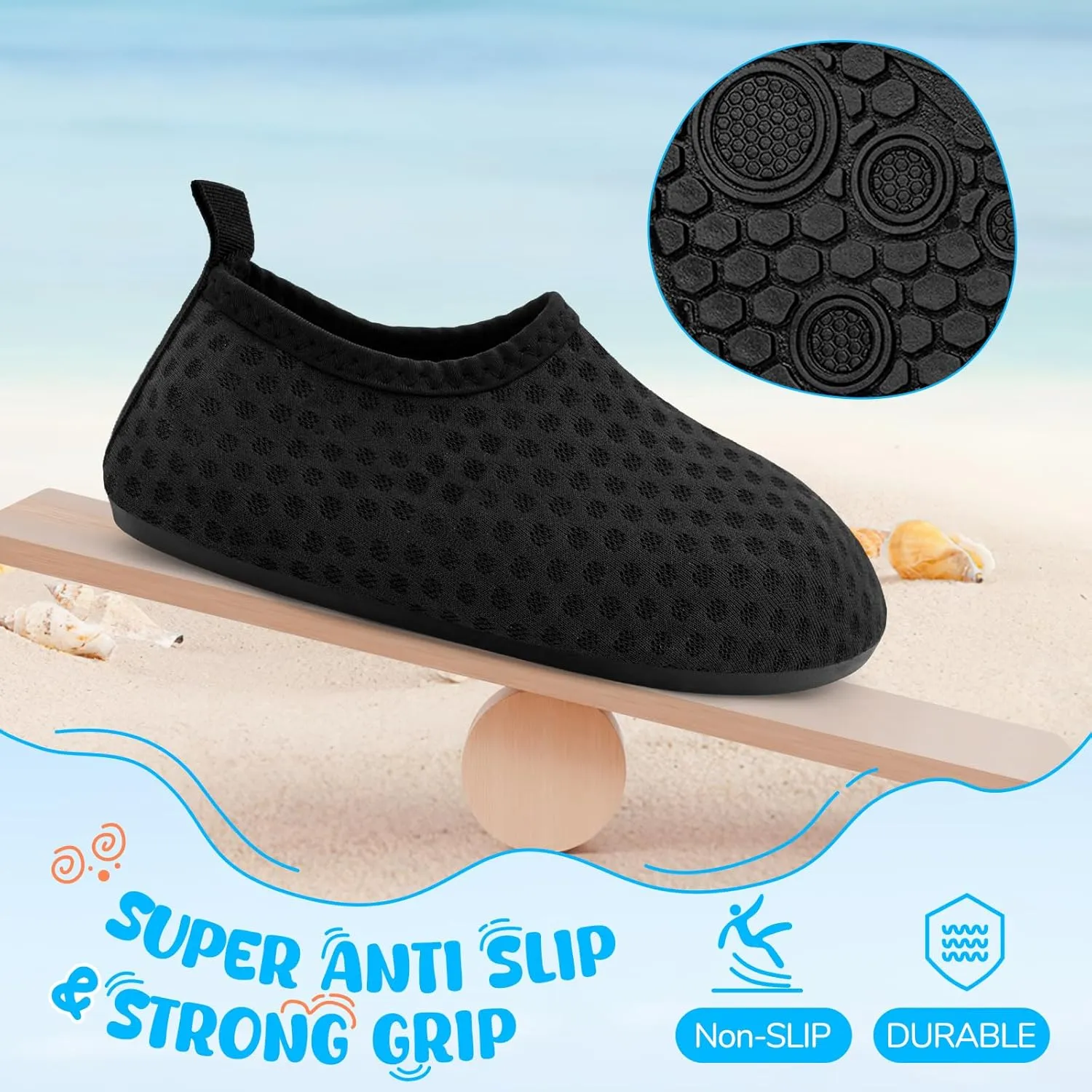Kids Boys Girls Swim Water Shoes, Toddler Kids Swim Water Shoes Non-Slip Quick Dry Beach Shoes,Barefoot Sports Shoes Aqua Socks for Beach Outdoor Sports