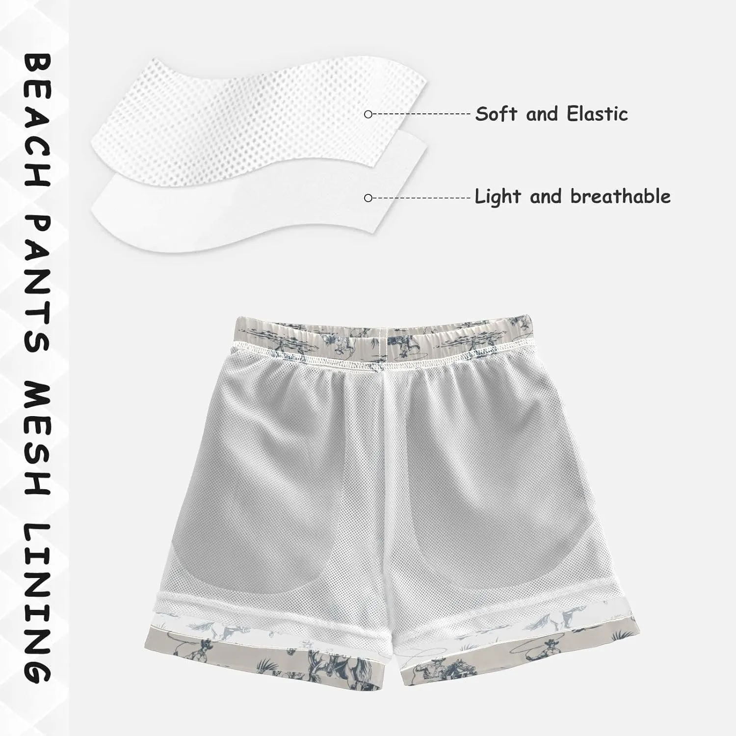 Little Boys Swim Trunks Beach Board Shorts Quick Dry Swimsuit Bathing Suits with Mesh Lining