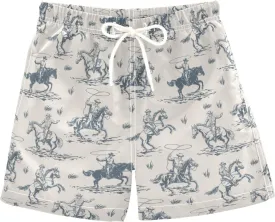 Little Boys Swim Trunks Beach Board Shorts Quick Dry Swimsuit Bathing Suits with Mesh Lining