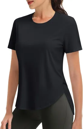 MAGCOMSEN Short Sleeve Workout Tops for Women UPF 50  Sun Protection Quick Dry Wicking T Shirt Yoga Athletic Running Gym