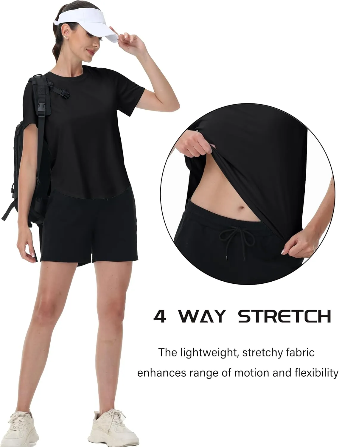 MAGCOMSEN Short Sleeve Workout Tops for Women UPF 50  Sun Protection Quick Dry Wicking T Shirt Yoga Athletic Running Gym