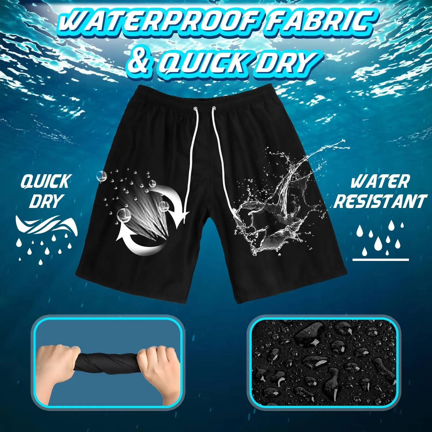Mens Swimming Trunks Swim Trunks Quick Dry Swim Shorts with Mesh Lining Funny Swimwear Bathing Suits