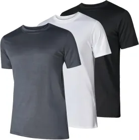 Mens Workout Short Sleeve Athletic Gym T-Shirts 3 Pack Mens Dry Fit Running Shirt Moisture Wicking Active Crew Tees for Men