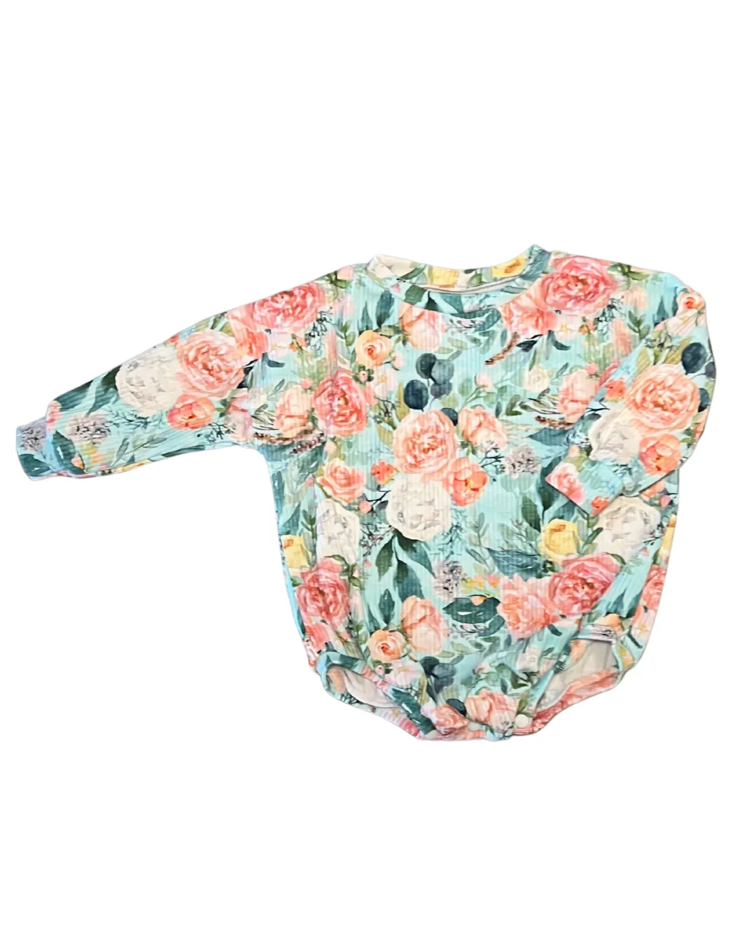 Mint Floral Sweater Romper