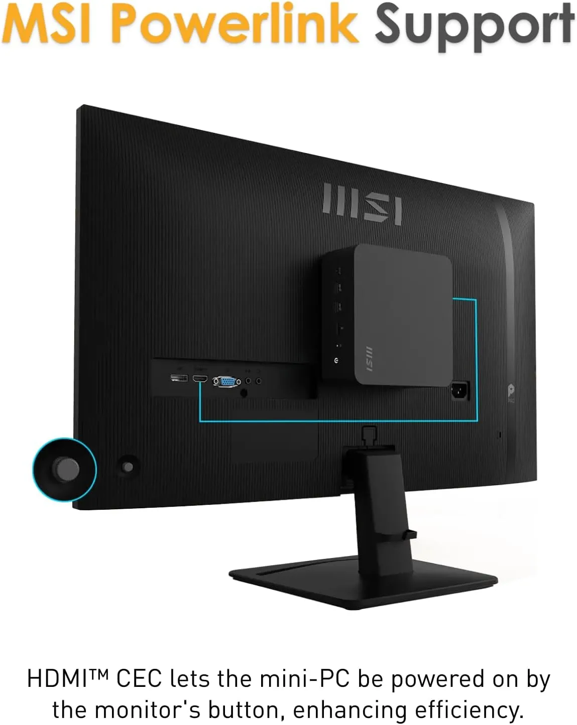 MSI PRO MP275 E2 27-inch IPS 1920 x 1080 (FHD) Gaming Office Monitor, 120Hz, Free-Synch, HDMI, DisplayPort, VGA Port, VESA Mountable, Tilt, Speaker, 4-Side Slim Bezel 1ms, Black