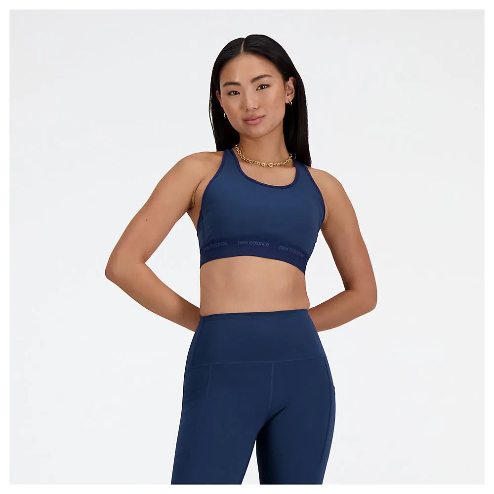 New Balance Sleek Medium Support Sports Bra - Navy