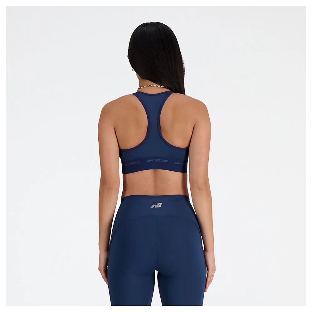 New Balance Sleek Medium Support Sports Bra - Navy