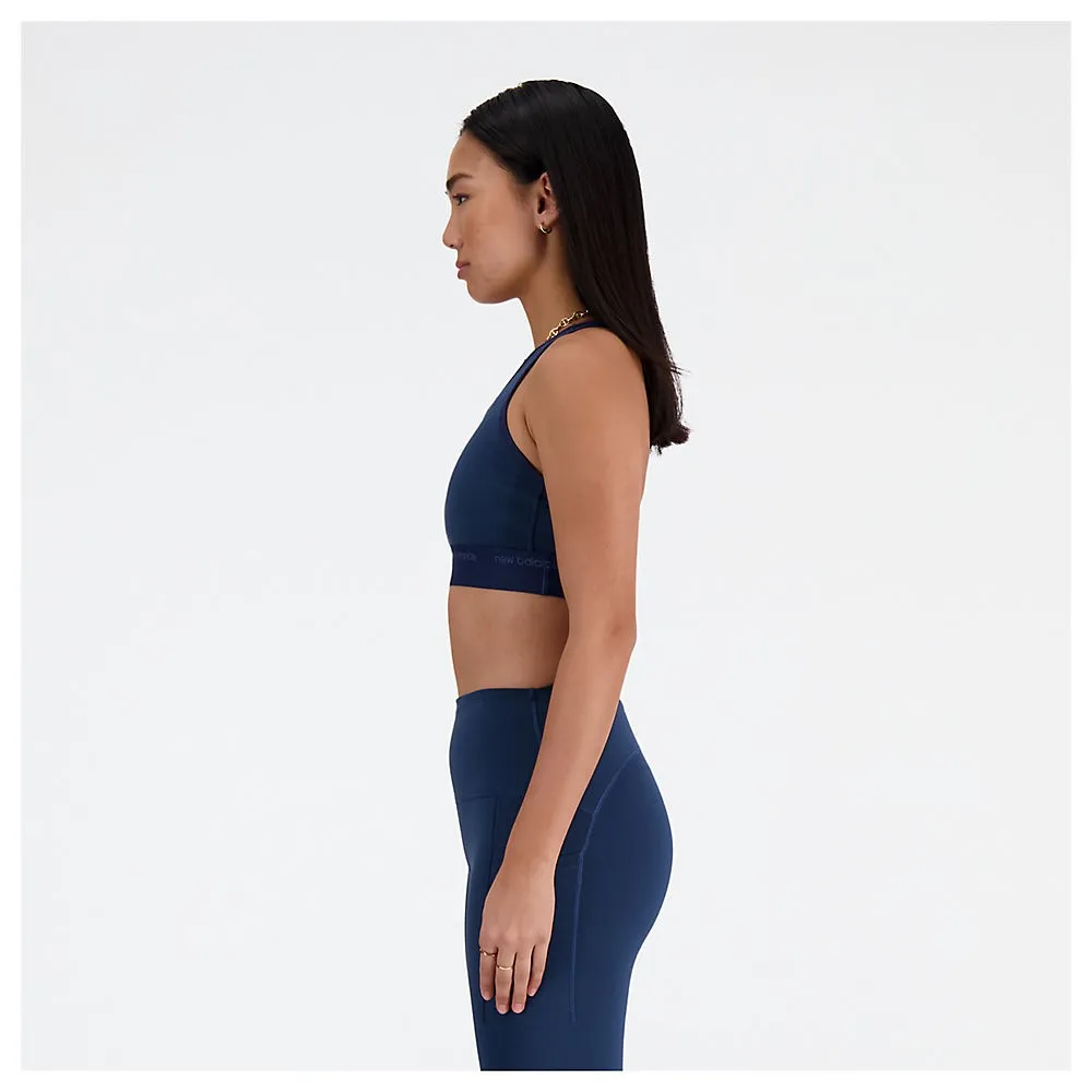 New Balance Sleek Medium Support Sports Bra - Navy