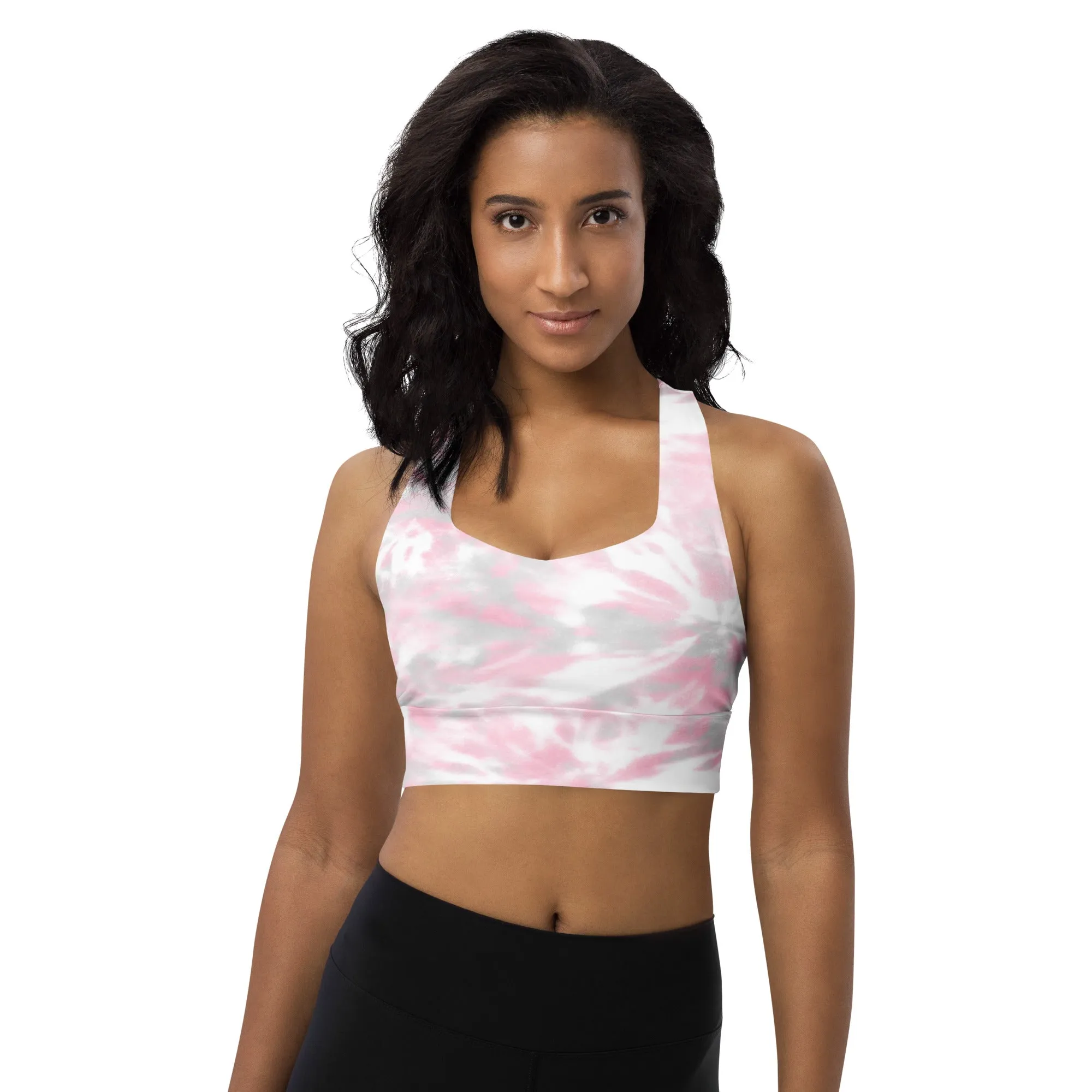 Pink Camouflage Longline Sports Bra, lioness-love