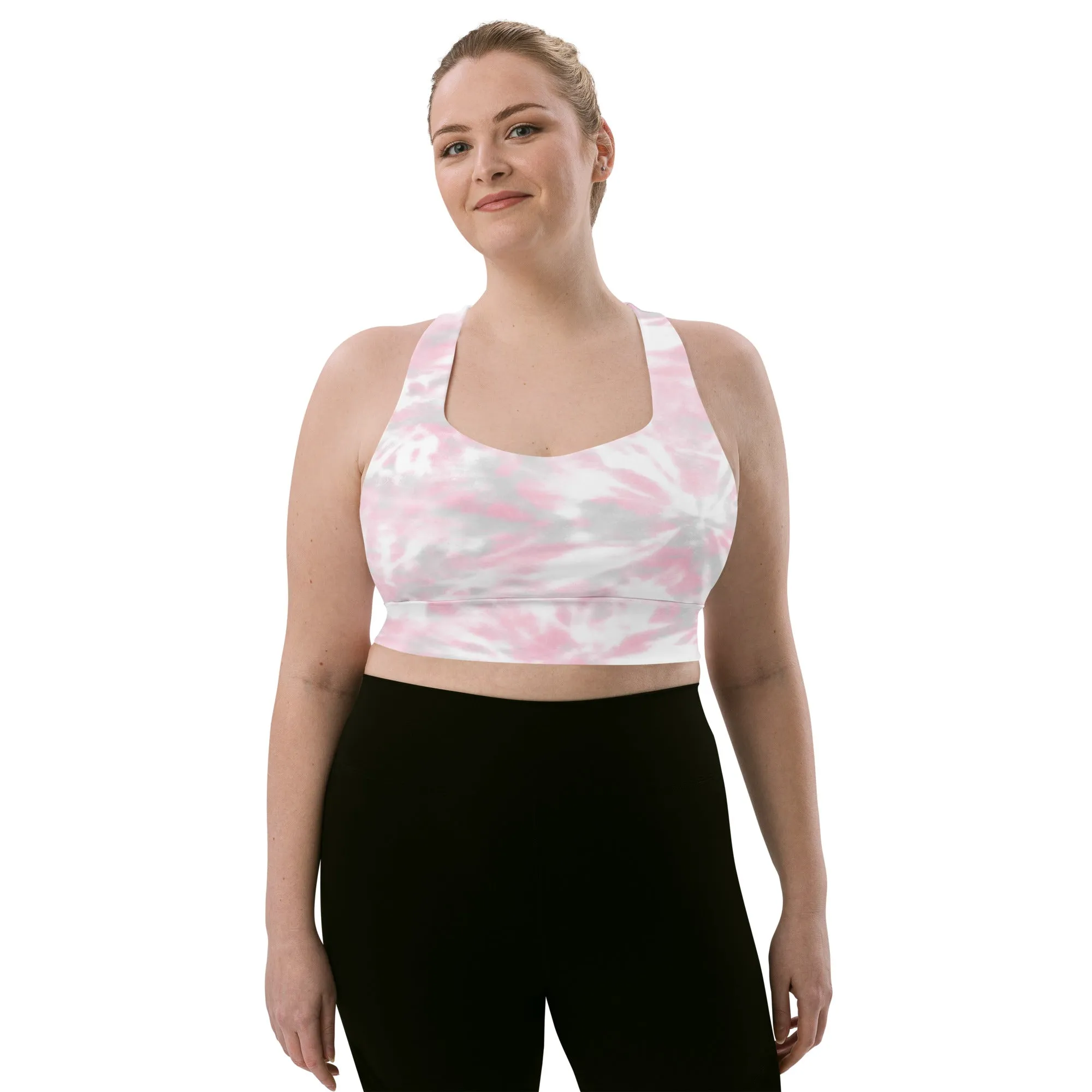 Pink Camouflage Longline Sports Bra, lioness-love