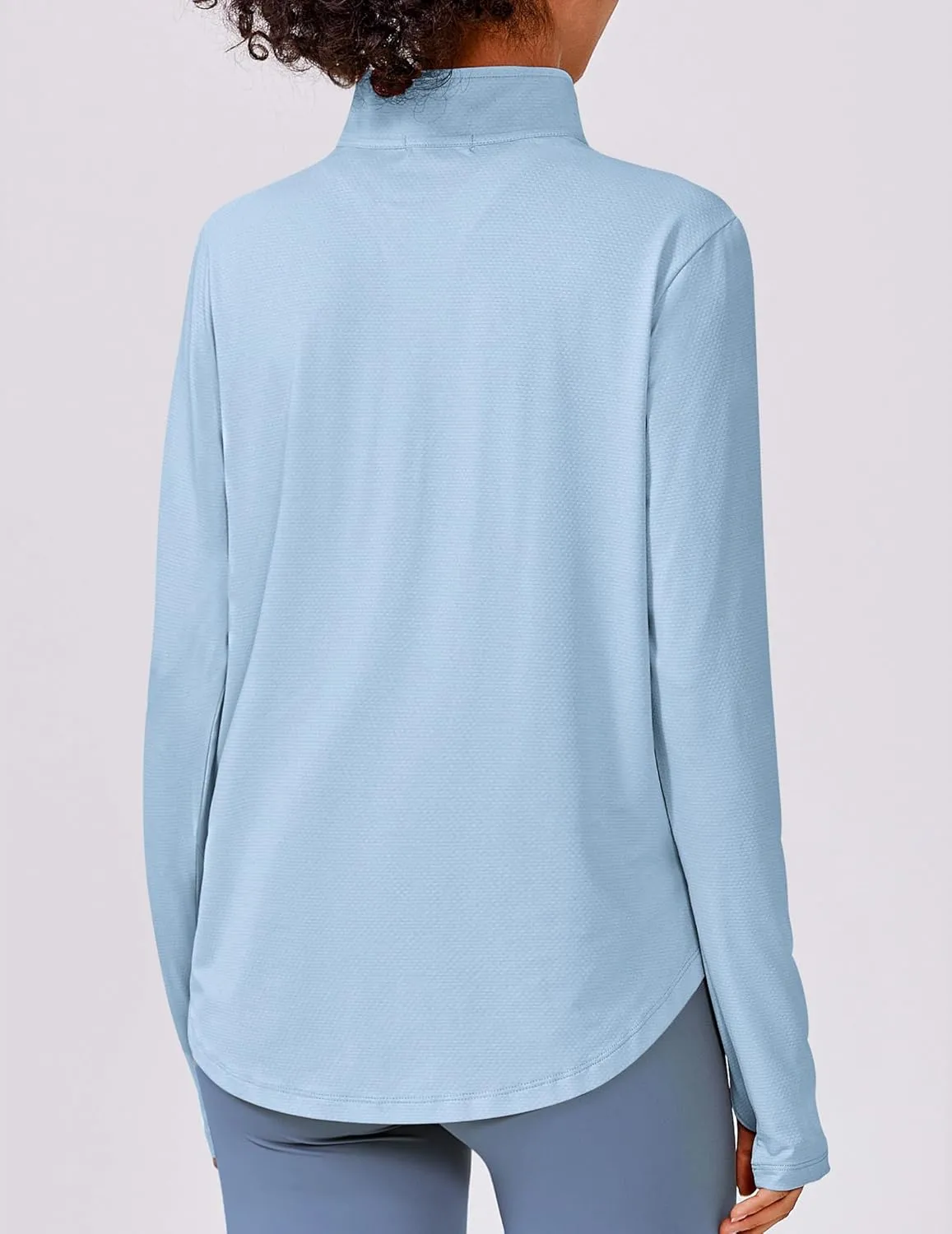 PINSPARK Long Sleeve Workout Tops for Women UPF 50  Sun Shirts Half Zip Quick Dry Hiking Athletic Running Fishing Shirts