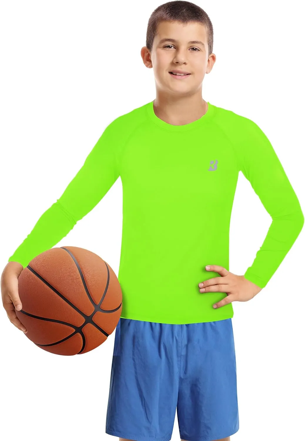 Roadbox Boys Youth Compression Shirts - Long Sleeve Athletic Undershirt Kids Quick Dry Base Layers for Baseball Soccer