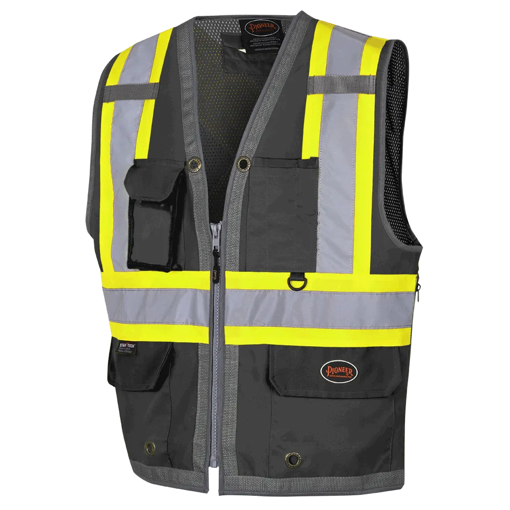 Safety Vest - Pioneer Black Mesh Surveyor Vest 6671