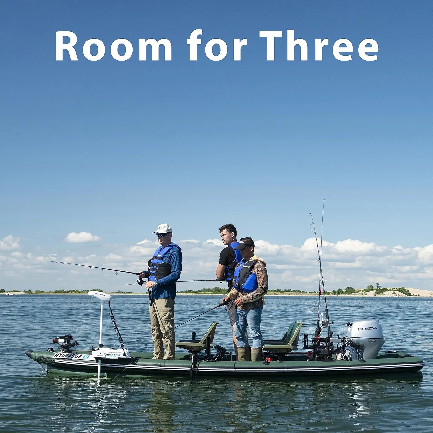 Sea Eagle FSK16 FishSkiff Inflatable 16', High Pressure, All-Drop-Stitch, 1-3 Person Frameless Fishing Boat w/Rigid 6 External Keel - Portable, Storable, and Transportable