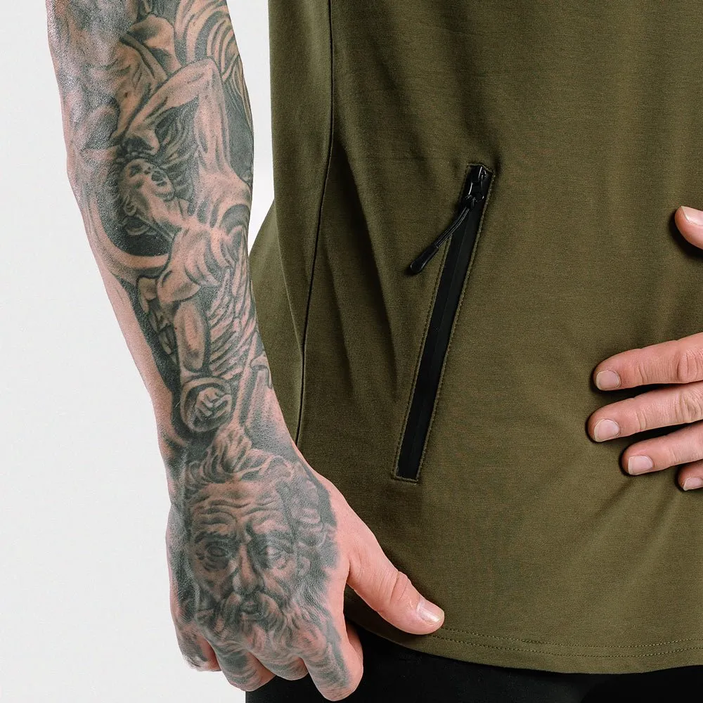 Statement Drop Shoulder Top - Olive