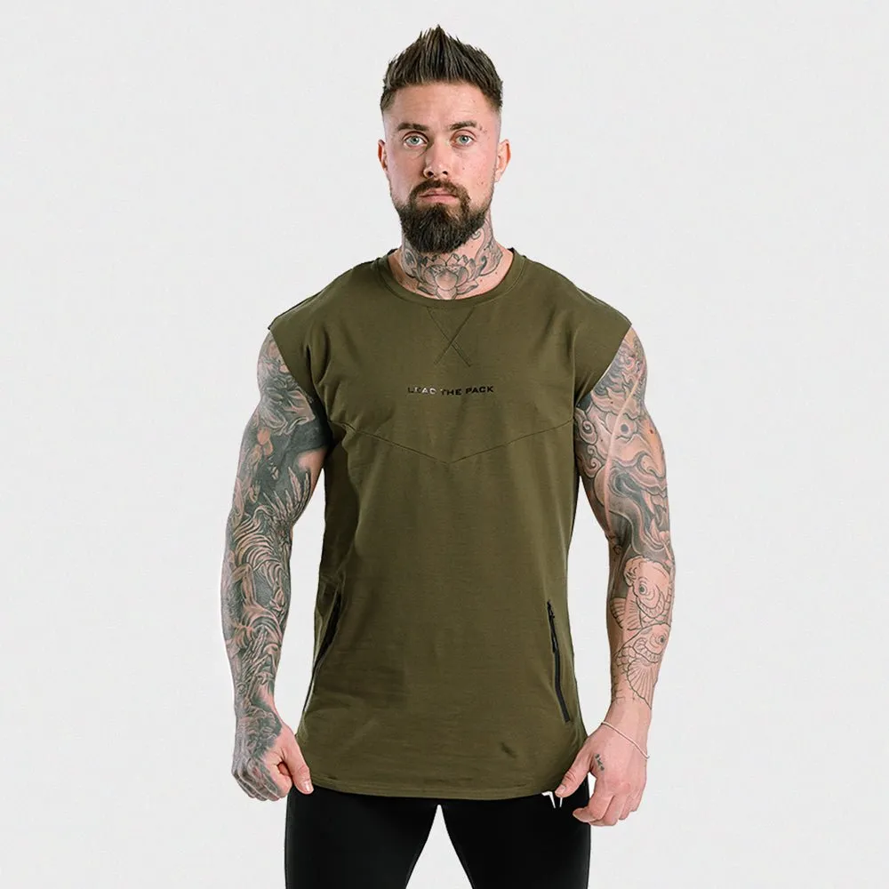 Statement Drop Shoulder Top - Olive