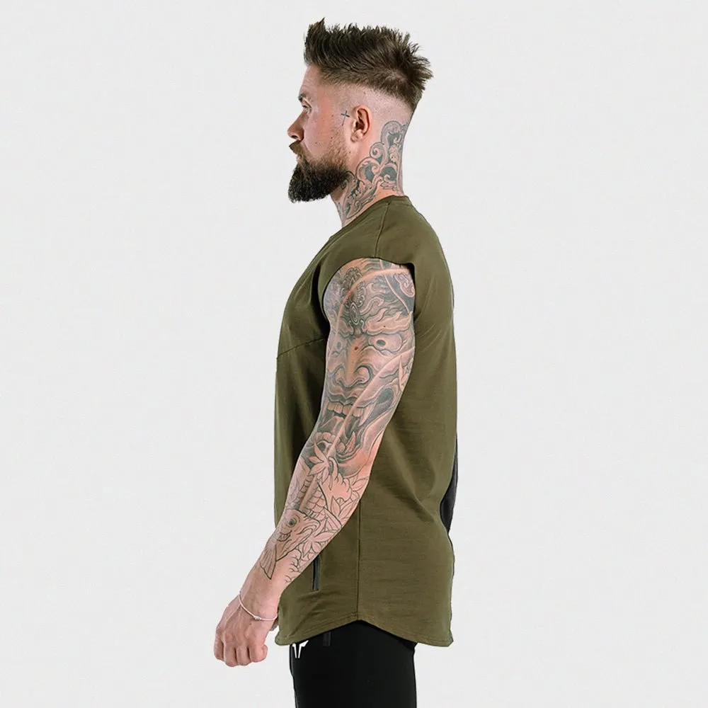 Statement Drop Shoulder Top - Olive