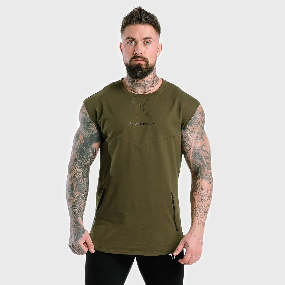 Statement Drop Shoulder Top - Olive