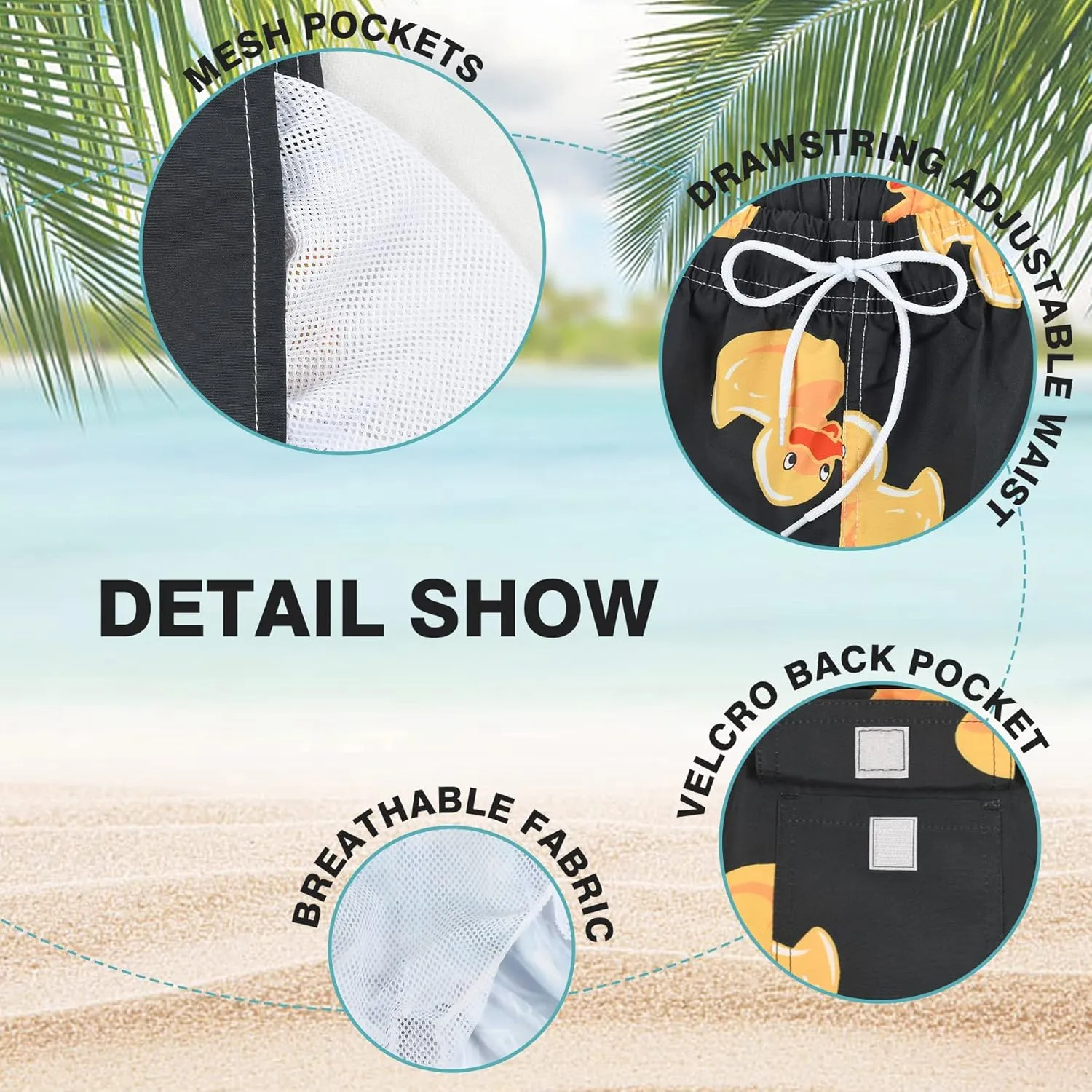 SUNDAY ROSE Swim Trunks for Boy Toddler Bathing Suits Little Kids Quick Dry Beach Board Shorts