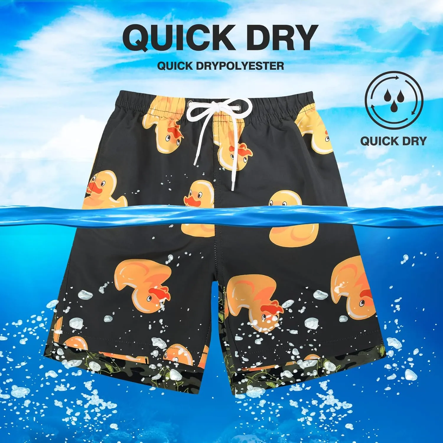 SUNDAY ROSE Swim Trunks for Boy Toddler Bathing Suits Little Kids Quick Dry Beach Board Shorts