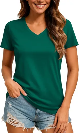TACVASEN Workout Tops for Women UPF 50  Sun Protection V-Neck T Shirts Short Sleeve Quick Dry Athletic Running Shirts