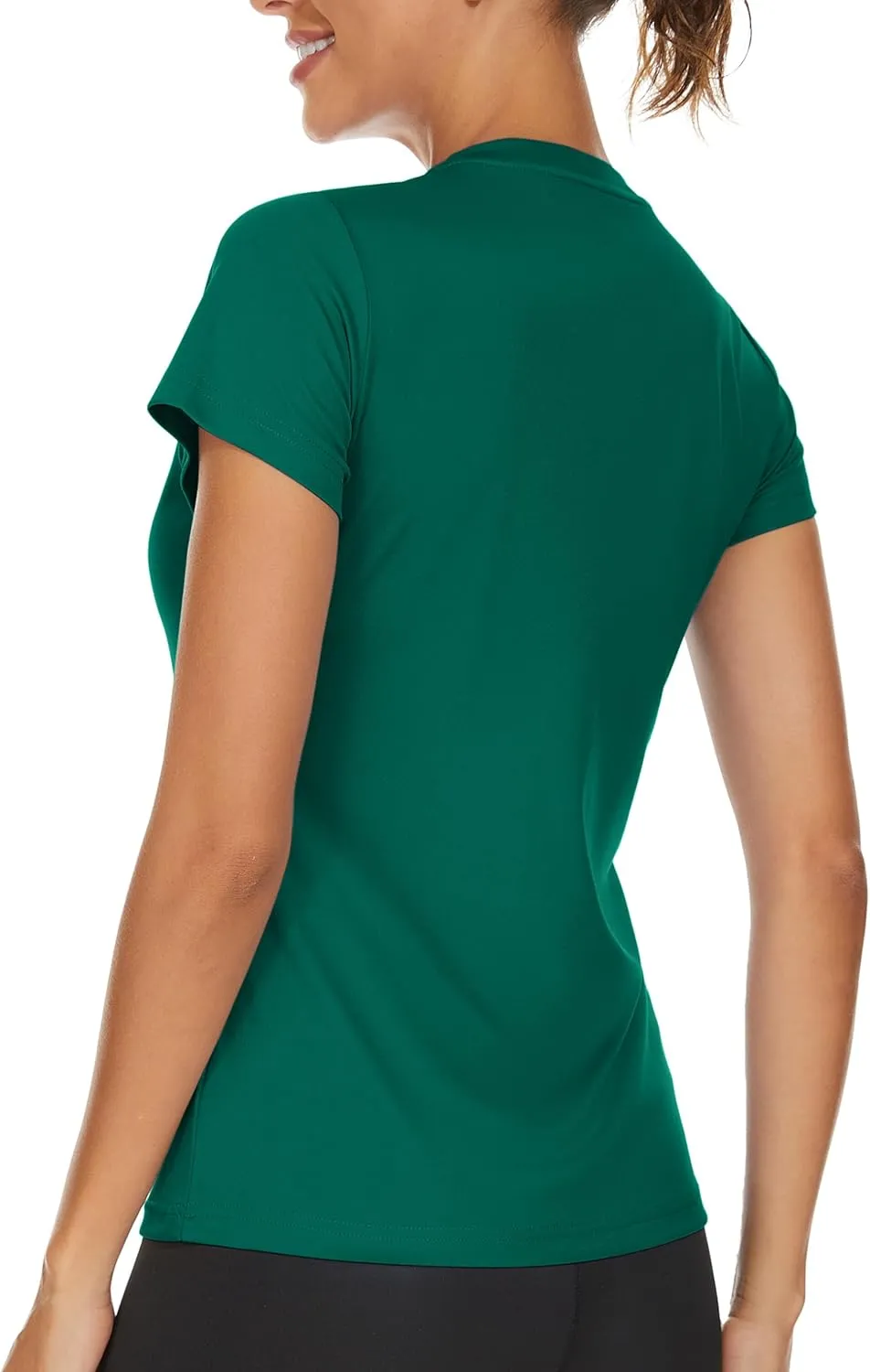 TACVASEN Workout Tops for Women UPF 50  Sun Protection V-Neck T Shirts Short Sleeve Quick Dry Athletic Running Shirts